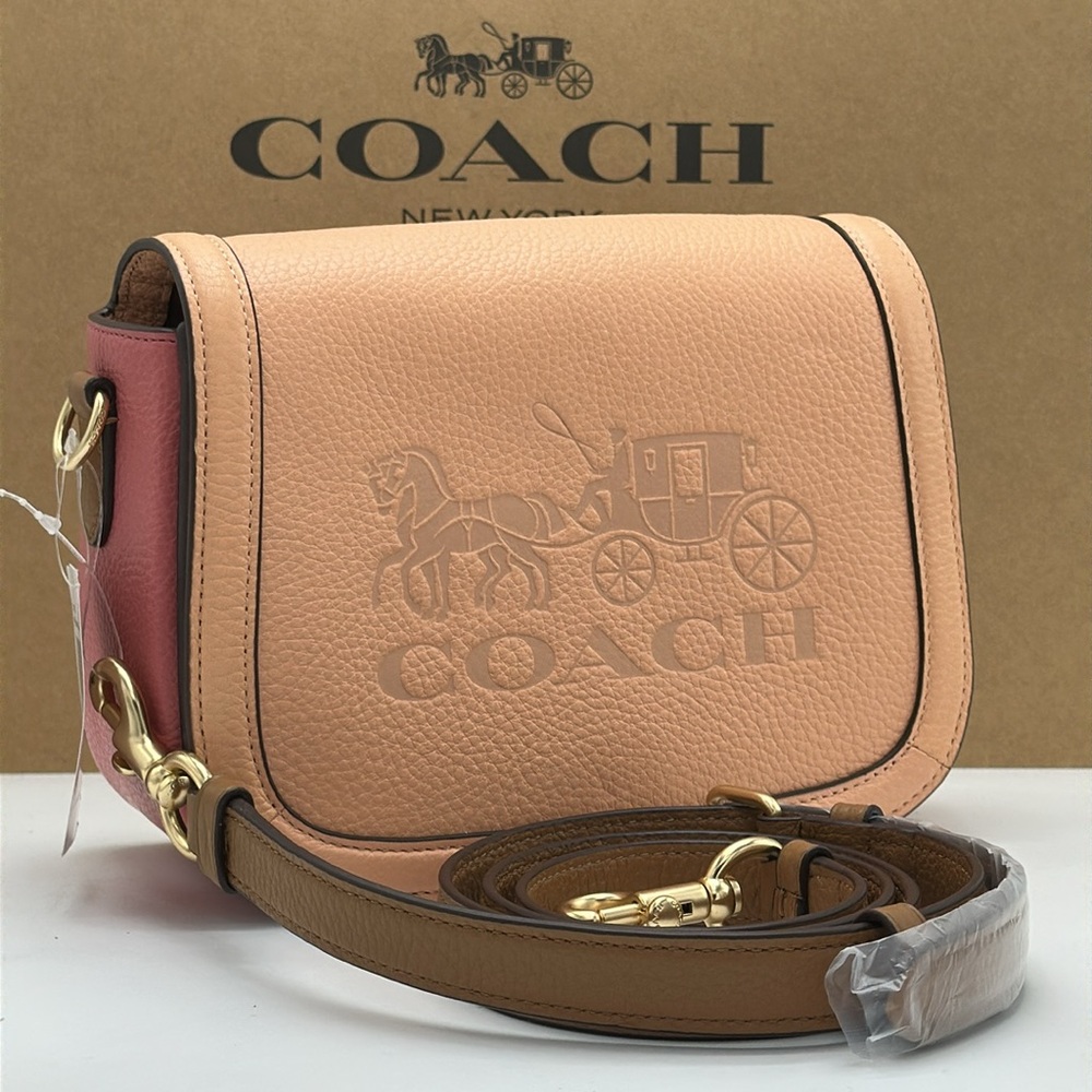 Coach Saddle Bag In Colorblock With Horse And Carriage